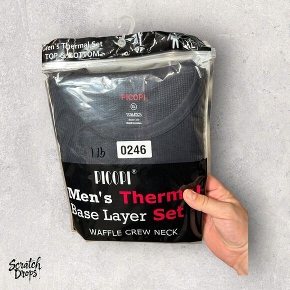 Picopi Mens Base Layer Thermal Sleepwear Waffle Long Underwear Set XL Shirt/Pant - Picture 1 of 4